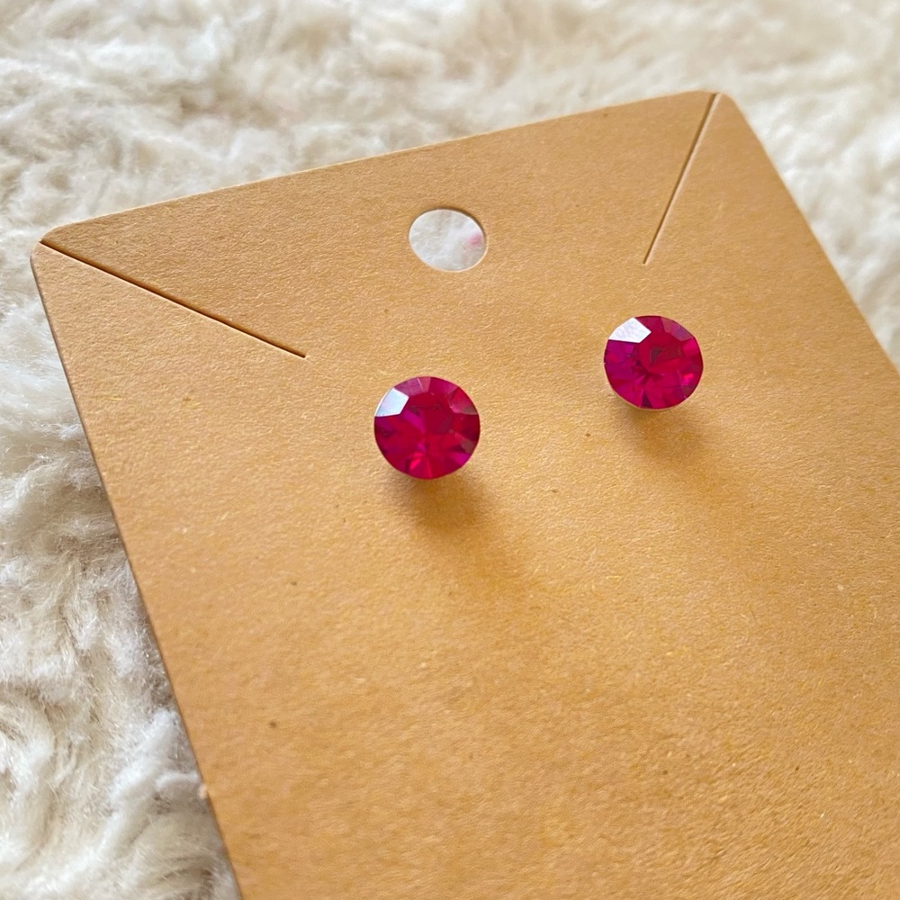 Pink Jewel Stud Earrings